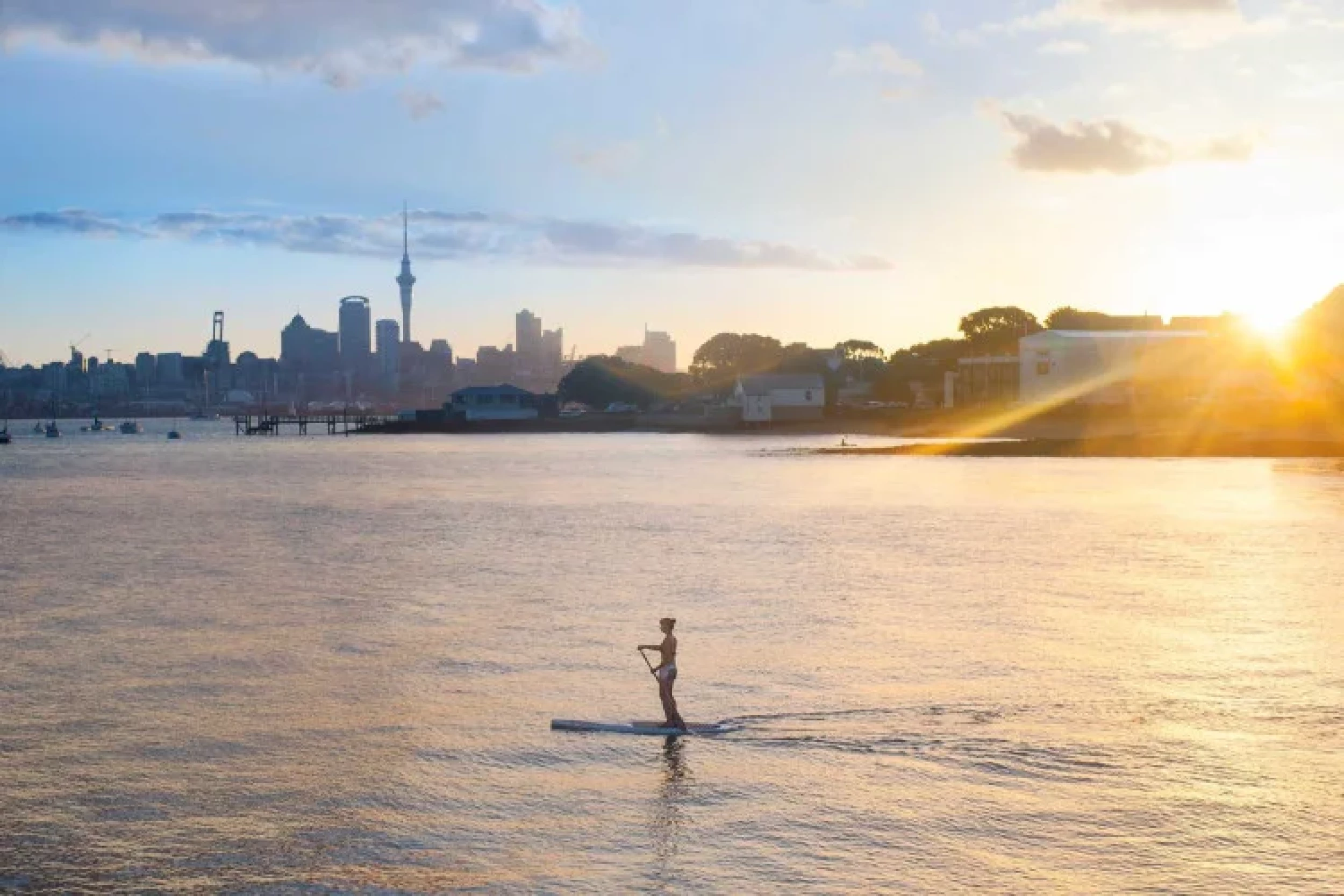 Standup paddler in the Auckland harbour - Credit: Matt Crawford