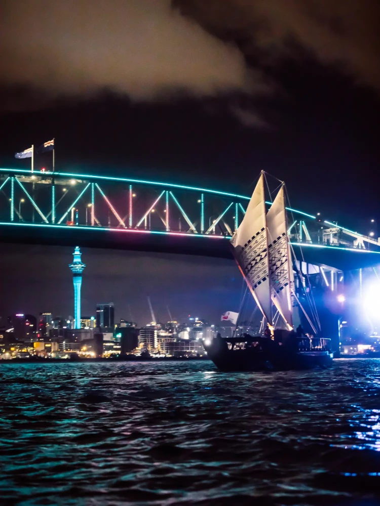Harbour Bridge lit up - Source: AucklandNZ.com