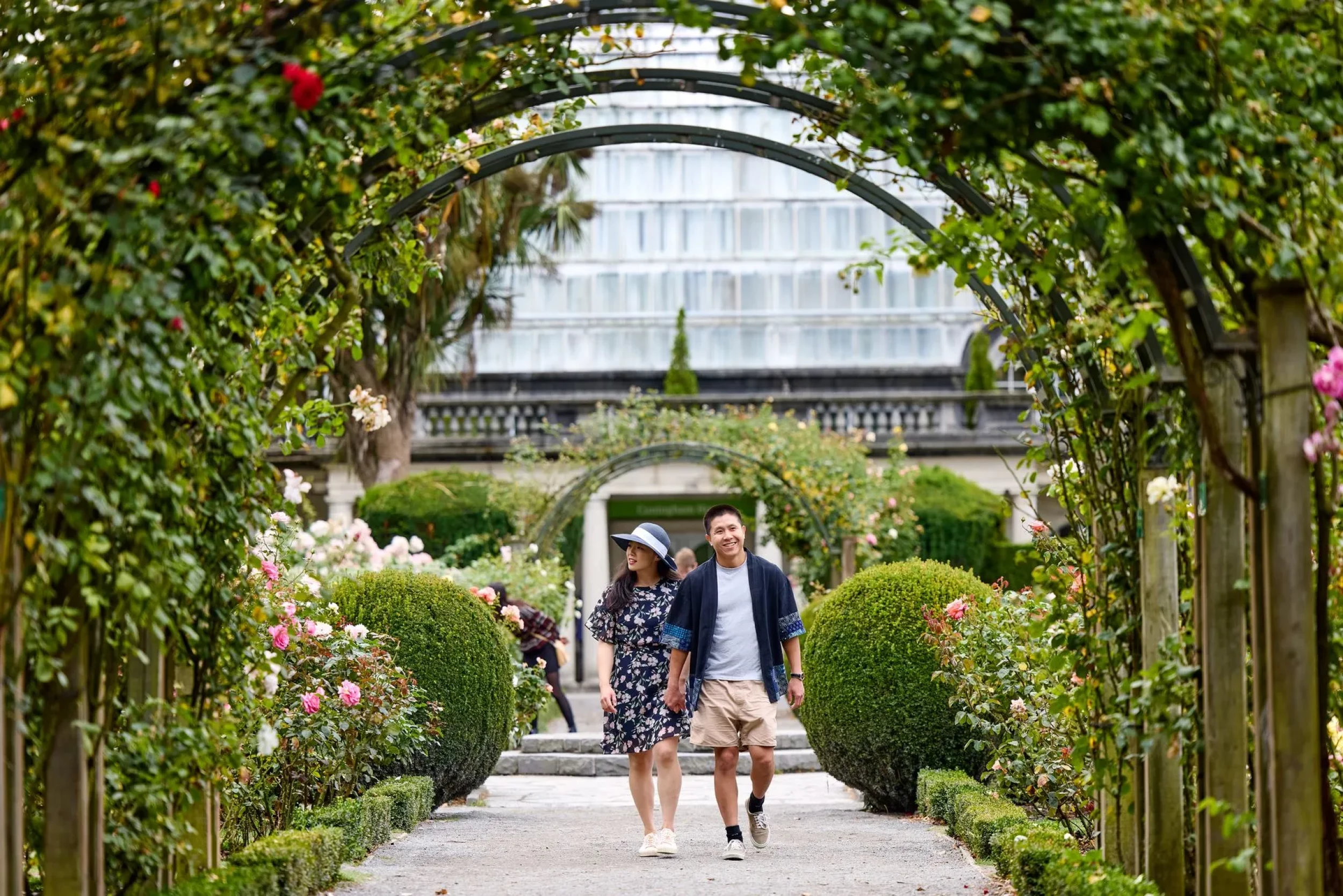 Couple enjoying the sceneries at the rose garden - Credit: ChristchurchNZ