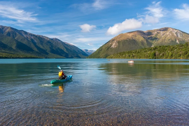 Kayaker at Lake Rotoiti - Credit: Oliver Weber, NelsonTasmanNZ