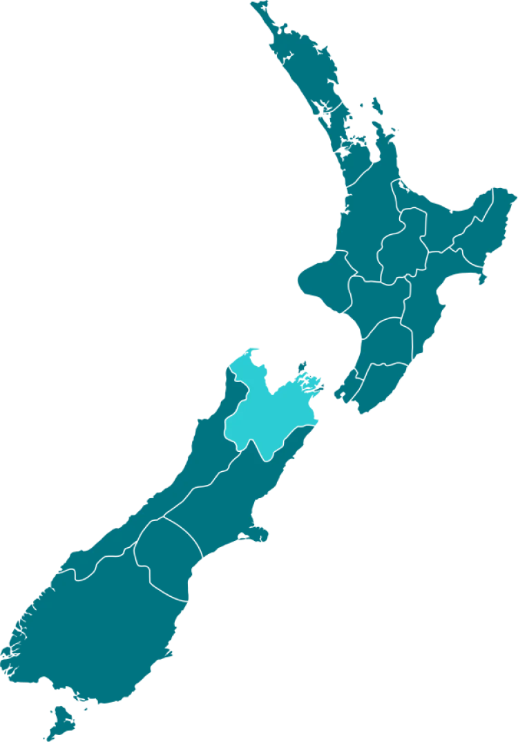 Nelson Marlborough District on the NZ map