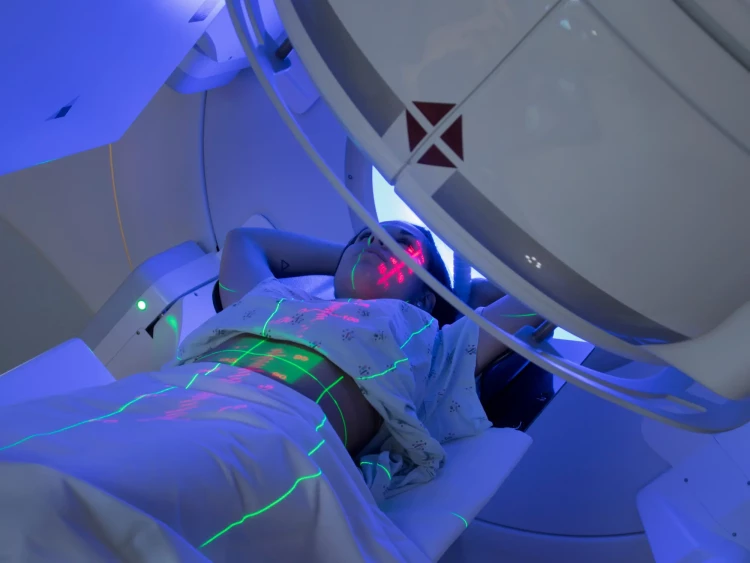 radiation patient on their back (stock image)