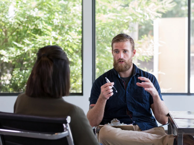 male psychiatrist with patient